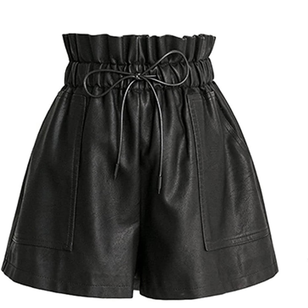 Faux leather shorts